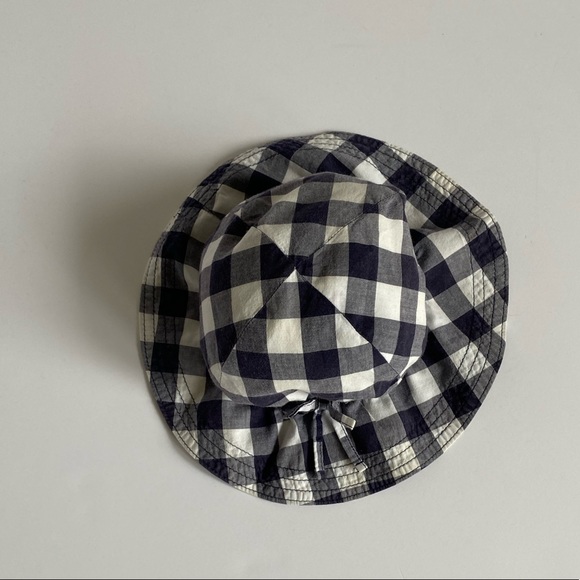 Baby Gap Navy Blue/White Buffalo Plaid Bucket Hat Lightweight Size 12-18 Months - Picture 7 of 8